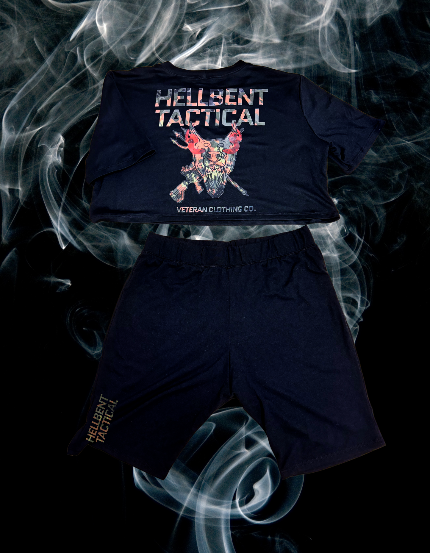 Classic Hellbent Tactical Logo Crop Top Set